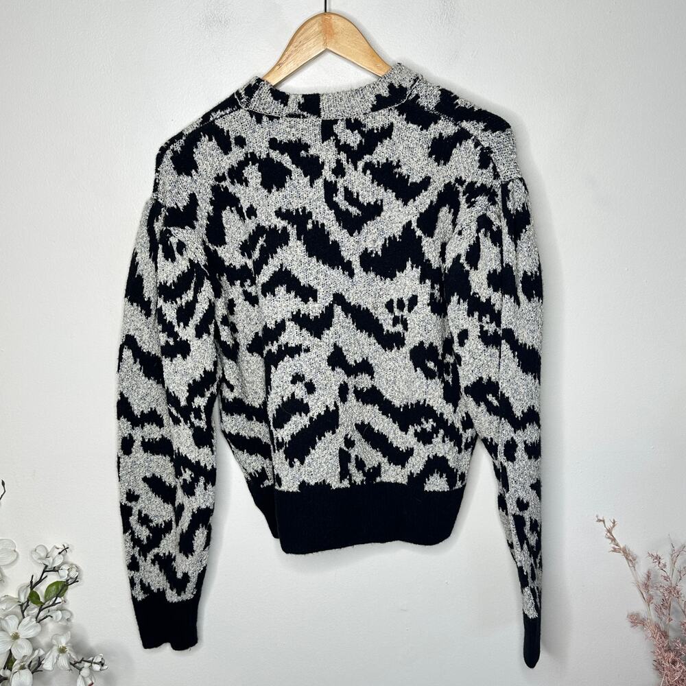 ULLA JOHNSON Textured Nalla Pullover Sweater Onyx Black Taupe Sz M $475 {3K16} - Picture 6 of 8